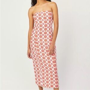 RHODE Lisa Strapless Midi Dress
